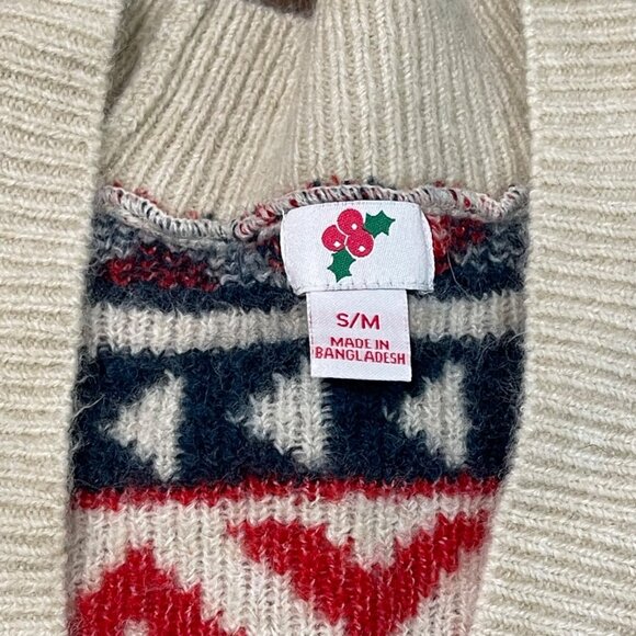 Nordic Isle V-Neck Christmas Cardigan Sweater Women's Size S/M Reindeer Holiday - Picture 3 of 10